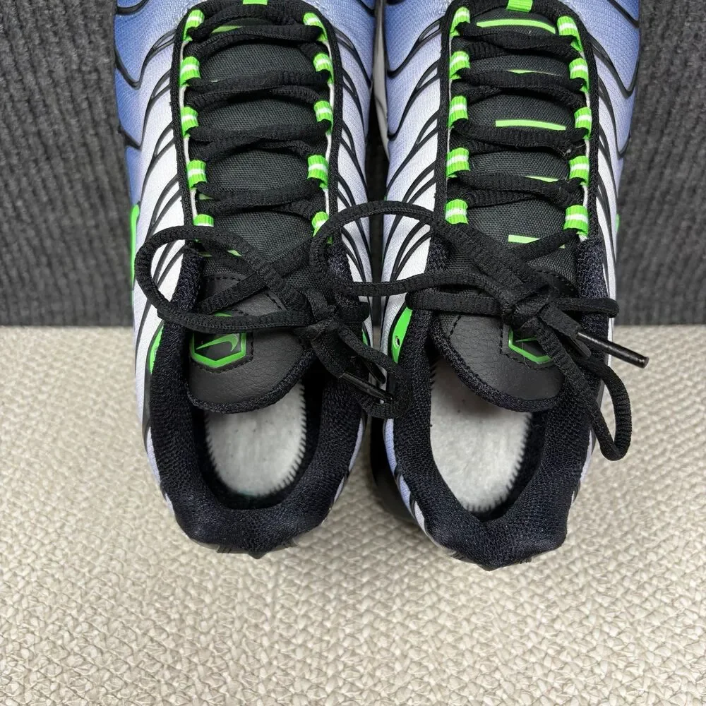 Nike Air Max Plus Black Scream Green White Athletic Shoes Mens 9.5 DX4326-001